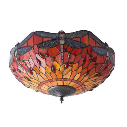 Endon 70721 - Stropna svjetiljka Tiffany DRAGONFLY 2xE27/60W/230V Ø 41 cm