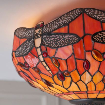Endon 70721 - Stropna svjetiljka Tiffany DRAGONFLY 2xE27/60W/230V Ø 41 cm