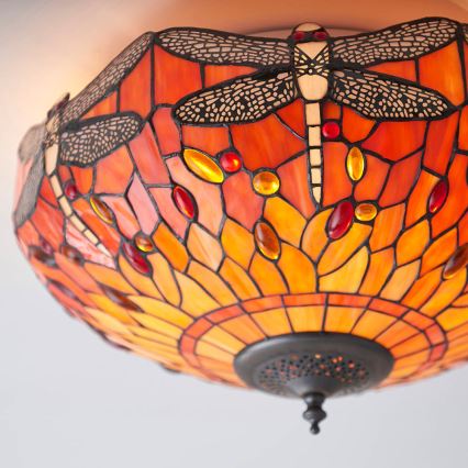 Endon 70721 - Stropna svjetiljka Tiffany DRAGONFLY 2xE27/60W/230V Ø 41 cm