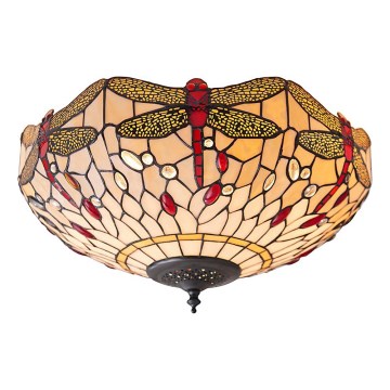 Endon 70723 - Stropna svjetiljka Tiffany DRAGONFLY 2xE27/60W/230V, Ø 41 cm
