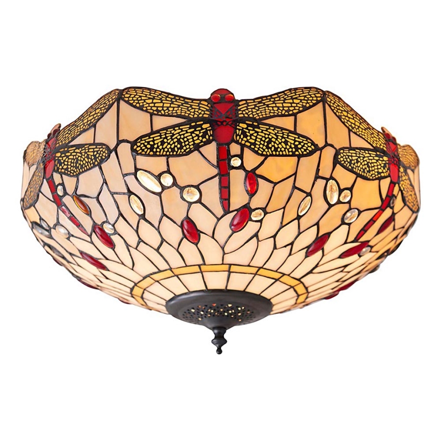 Endon 70723 - Stropna svjetiljka Tiffany DRAGONFLY 2xE27/60W/230V, Ø 41 cm