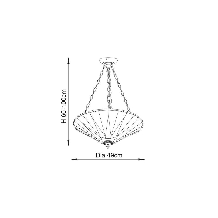 Endon 70754 - Luster na lancu DARK STAR 3xE27/60W/230V pr. 49 cm