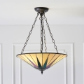 Endon 70754 - Luster na lancu Tiffany DARK STAR 3xE27/60W/230V, promjer 49 cm