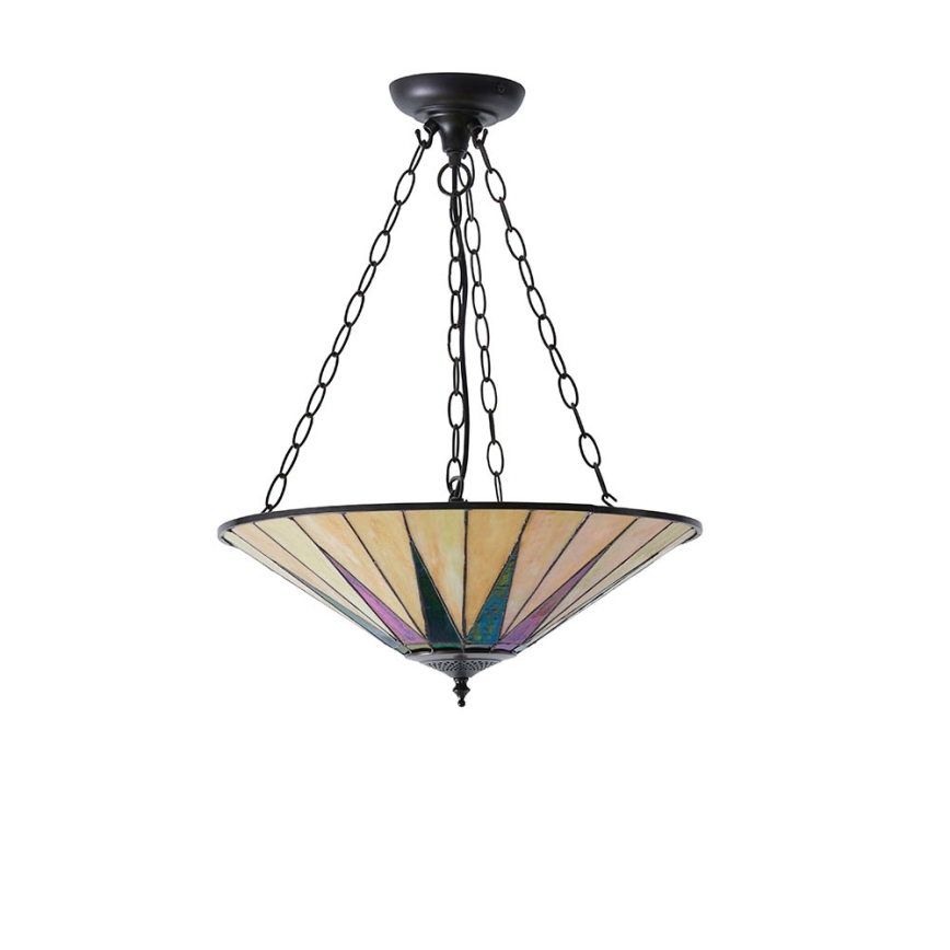Endon 70754 - Luster na lancu Tiffany DARK STAR 3xE27/60W/230V, promjer 49 cm
