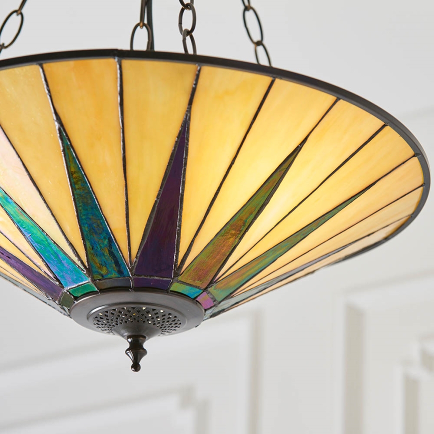 Endon 70754 - Luster na lancu Tiffany DARK STAR 3xE27/60W/230V, promjer 49 cm