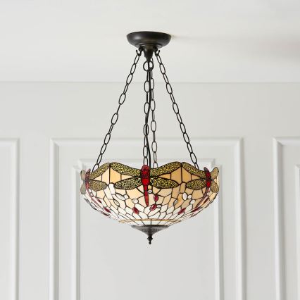 Endon 70759 - Luster na lancu DRAGONFLY 3xE27/60W/230V promjer 41 cm