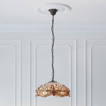 Endon 70824 - Luster na lancu Tiffany DRAGONFLY 3xE27/60W/230V pr. 41 cm