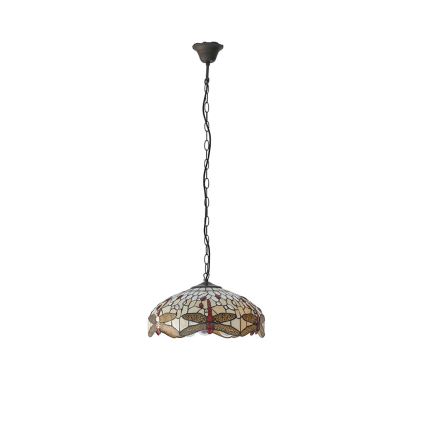Endon 70824 - Luster na lancu Tiffany DRAGONFLY 3xE27/60W/230V pr. 41 cm
