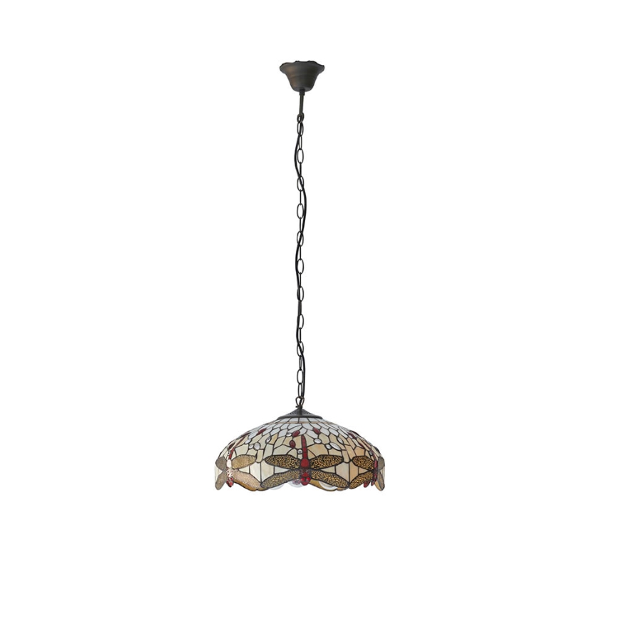 Endon 70824 - Luster na lancu Tiffany DRAGONFLY 3xE27/60W/230V pr. 41 cm