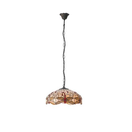 Endon 70824 - Luster na lancu Tiffany DRAGONFLY 3xE27/60W/230V pr. 41 cm