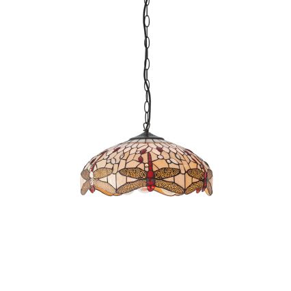 Endon 70824 - Luster na lancu Tiffany DRAGONFLY 3xE27/60W/230V pr. 41 cm