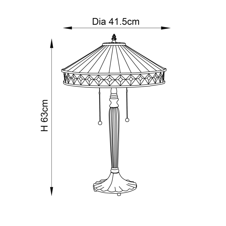 Endon 70935 - Stolna lampa FARGO 2xE27/60W/230V pr. 41,5 cm