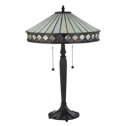 Endon 70935 - Stolna svjetiljka Tiffany FARGO 2xE27/60W/230V, promjer 41,5 cm