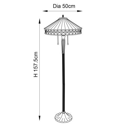 Endon 70936 - Podna lampa FARGO 2xE27/60W/230V promjer 50 cm