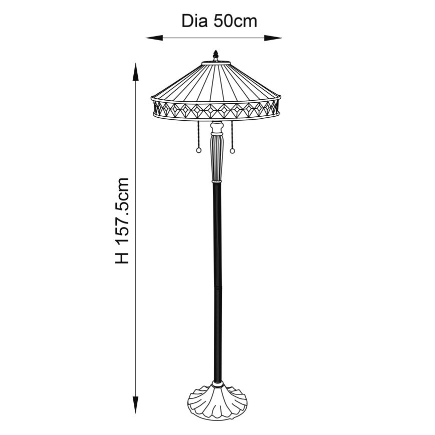 Endon 70936 - Podna lampa FARGO 2xE27/60W/230V promjer 50 cm