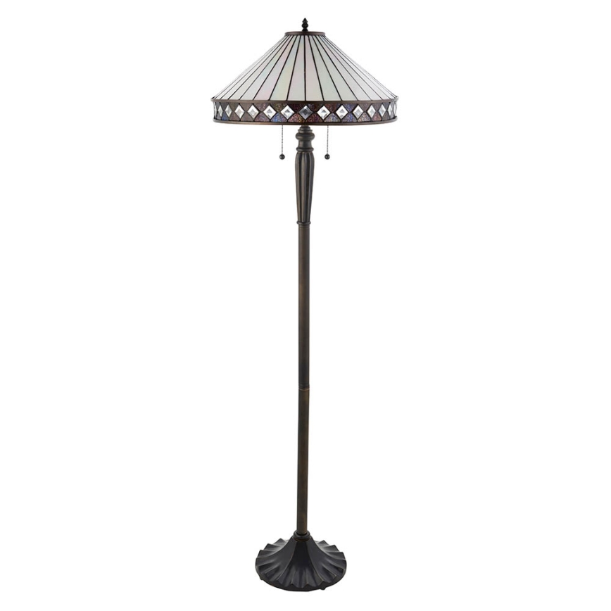 Endon 70936 - Podna svjetiljka Tiffany FARGO, 2xE27/60W/230V, promjer 50 cm