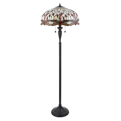Endon 70940 - Podna lampa Tiffany DRAGONFLY 2xE27/60W/230V promjer 50 cm