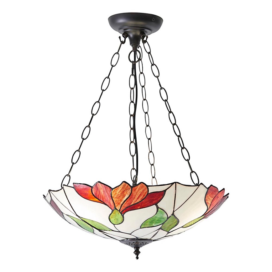Endon 70946 - Luster s lancem Tiffany BOTANICA 3xE27/60W/230V Ø 45 cm