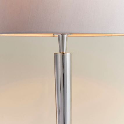 Endon 72175 - Stolna lampa s USB portom SYON 1xE14/40W/230V sjajni krom/bež