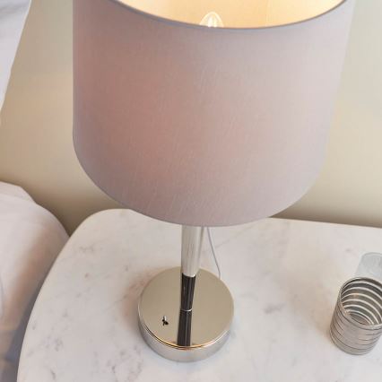 Endon 72175 - Stolna lampa s USB priključkom SYON 1xE14/40W/230V sjajni krom/bež