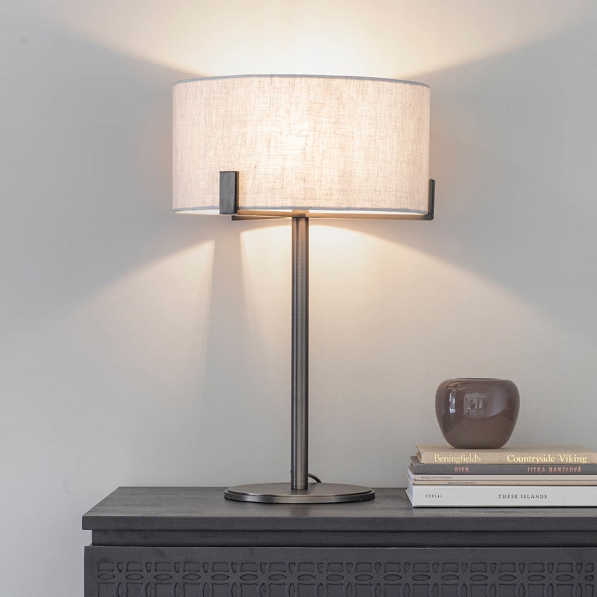 Endon 72631 - Stolna lampa HAYFIELD 1xE27/40W/230V brončana/siva