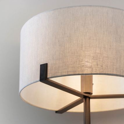 Endon 72634 - Podna lampa HAYFIELD 1xE27/40W/230V smeđa/siva