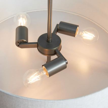 Endon 72635 - Viseći luster HAYFIELD 3xE27/40W/230V mat krom/siva