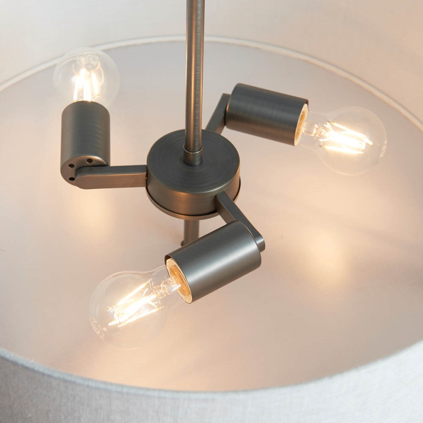 Endon 72635 - Viseći luster HAYFIELD 3xE27/40W/230V mat krom/siva
