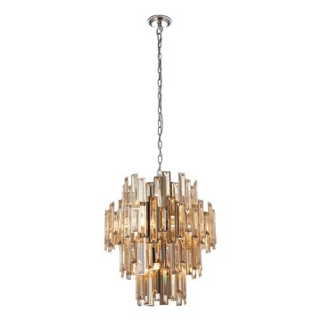 Endon 72744 - Kristalni luster na lancu VIVIANA 12xE14/40W/230V sjajni krom/dimna