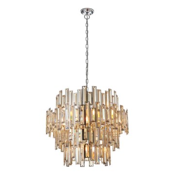 Endon 72746 - Kristalni luster na lancu VIVIANA 15xE14/40W/230V sjajni krom/zadimljeno