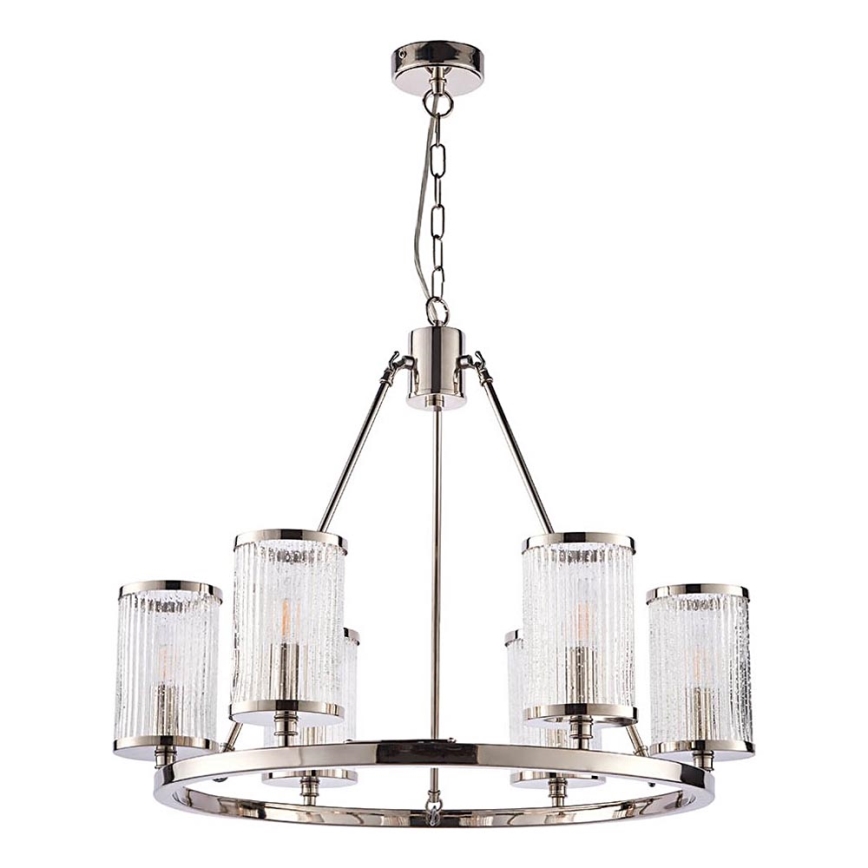 Endon 74128 - Luster na lancu EASTON 6xE14/6W/230V sjajni krom