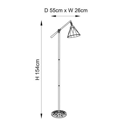 Endon 74355 - Podna lampa DARK STAR 1xE14/40W/230V