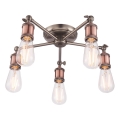 Endon 76336 - Spot svjetiljka HAL 5xE27/40W/230V, matni krom/bakrena