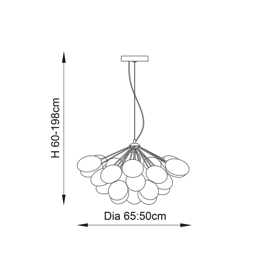 Endon 76450 - Luster na sajli INFINITY 6xG9/28W/230V višebojan