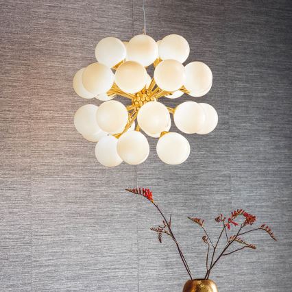 Endon 76499 - Luster na sajli OSCAR 28xG9/18W/230V zlatni