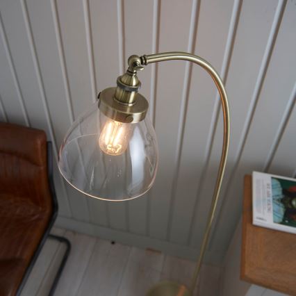 Endon 77860 - Podna lampa HANSEN 1xE27/40W/230V mesing