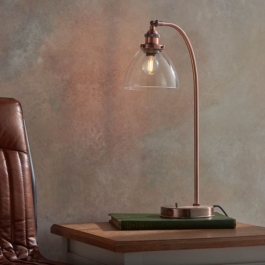 Endon 77861 - Stolna lampa HANSEN 1xE27/40W/230V bakrena
