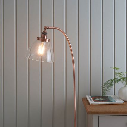 Endon 77862 - Podna lampa HANSEN 1xE27/40W/230V bakrena