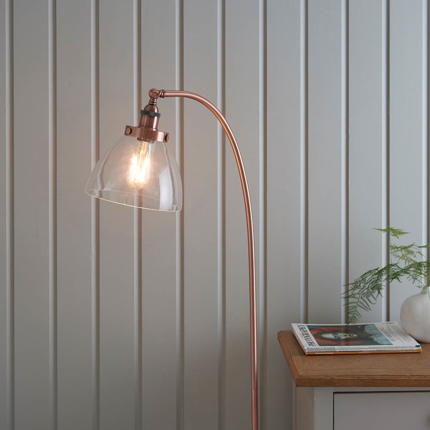 Endon 77862 - Podna lampa HANSEN 1xE27/40W/230V bakrena