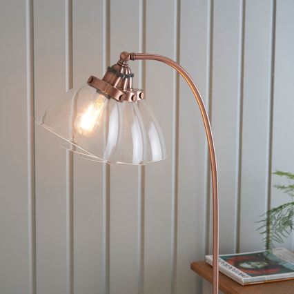 Endon 77862 - Podna lampa HANSEN 1xE27/40W/230V bakrena
