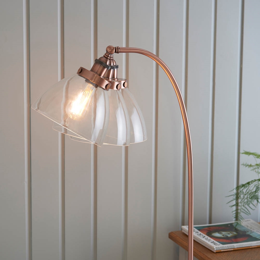 Endon 77862 - Podna lampa HANSEN 1xE27/40W/230V bakrena