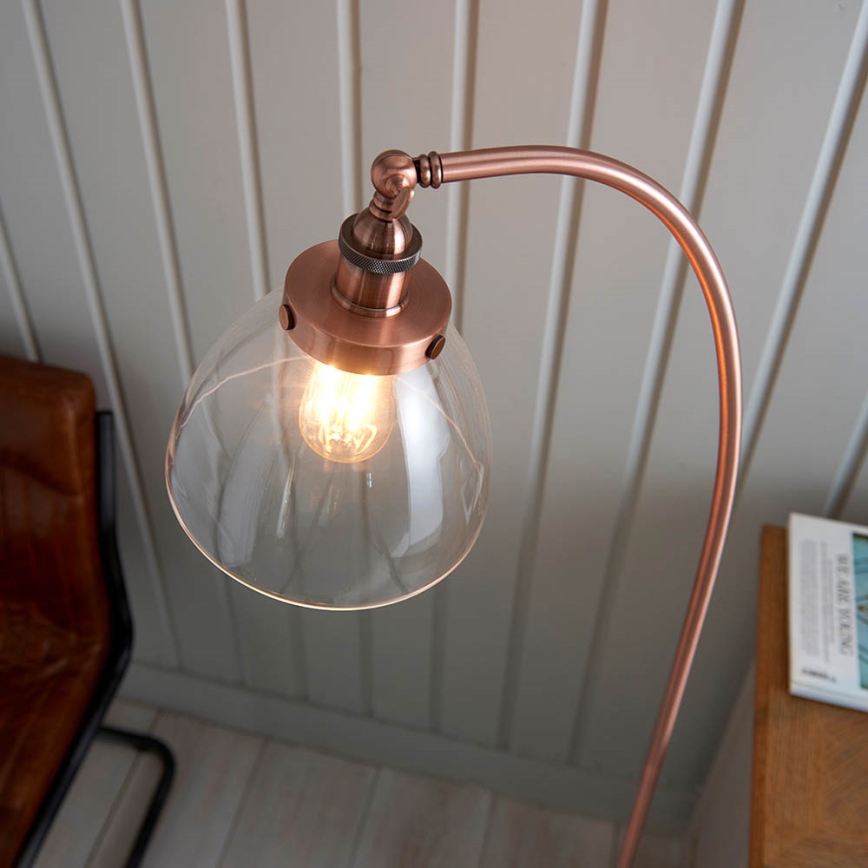 Endon 77862 - Podna lampa HANSEN 1xE27/40W/230V bakrena