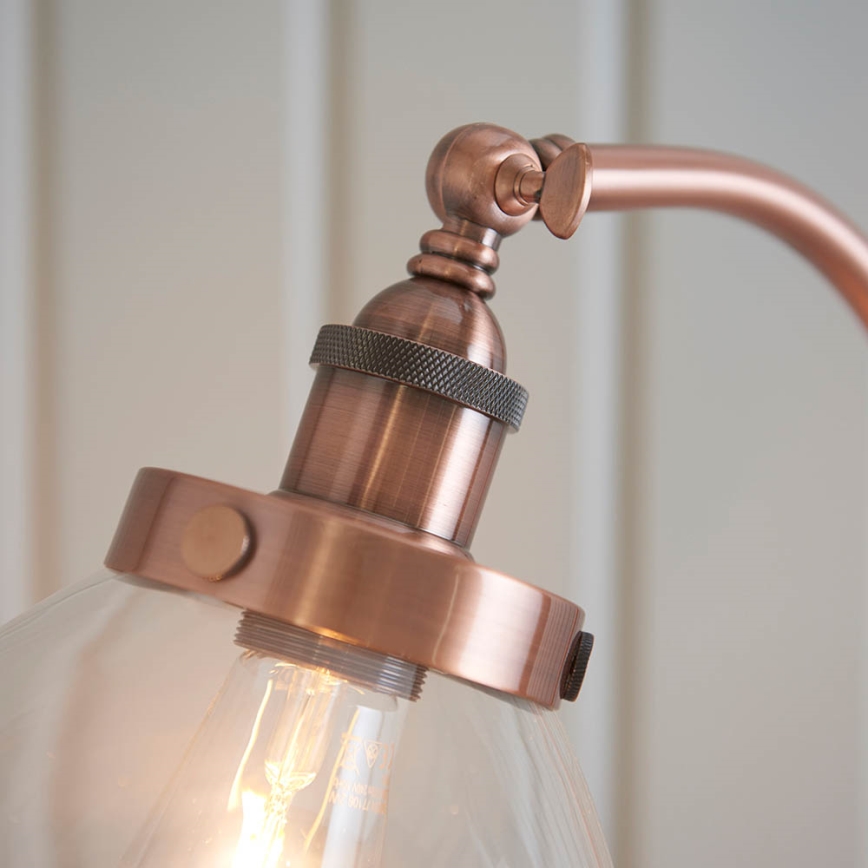 Endon 77862 - Podna lampa HANSEN 1xE27/40W/230V bakrena