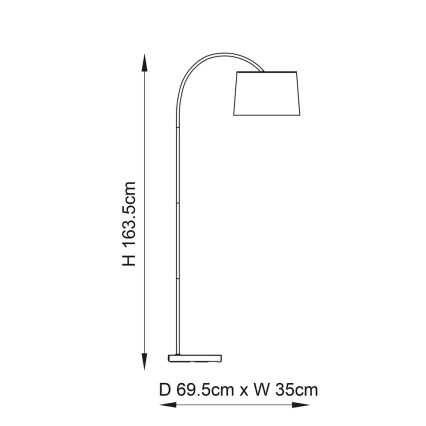 Endon 78163 - Podna lampa CARLSON 1xE27/60W/230V siva/crna