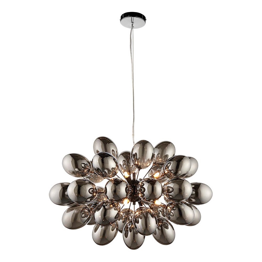 Endon 80124 - Luster na sajli INFINITY 8xG9/28W/230V crna/dimna