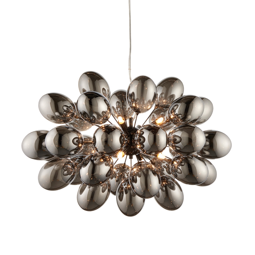 Endon 80124 - Luster na sajli INFINITY 8xG9/28W/230V crna/dimna