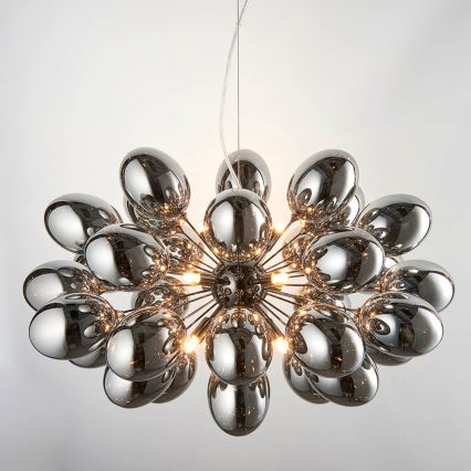 Endon 80124 - Luster na sajli INFINITY 8xG9/28W/230V crna/dimna