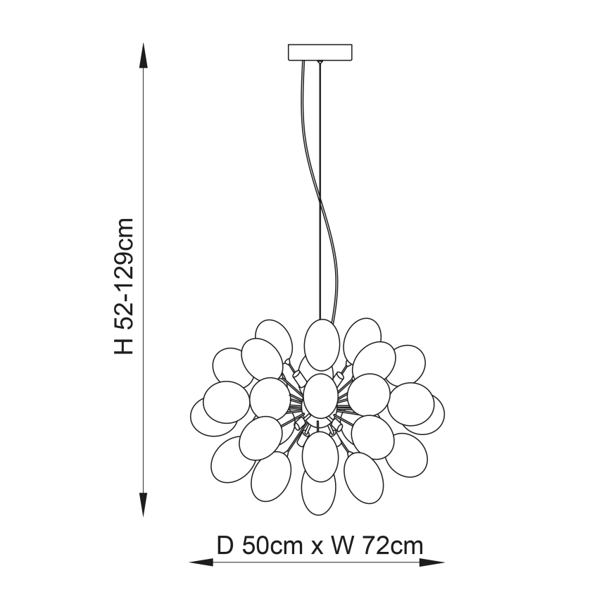 Endon 80124 - Luster na sajli INFINITY 8xG9/28W/230V crna/dimna