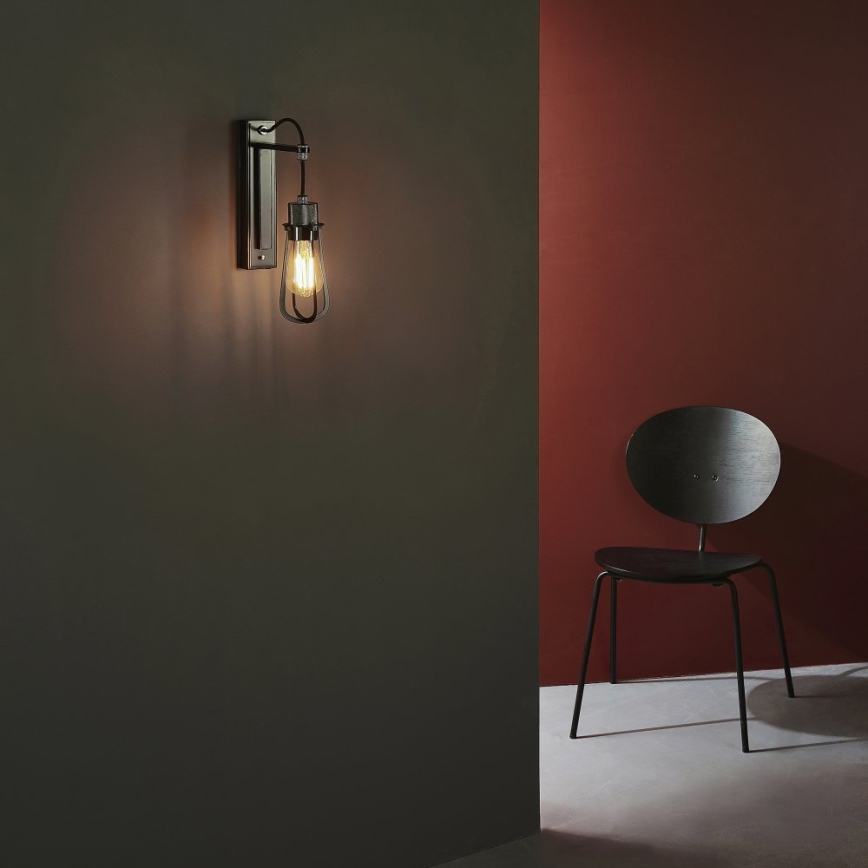 Endon 80950 - Zidna svjetiljka URBAN 1xE27/6W/230V crna