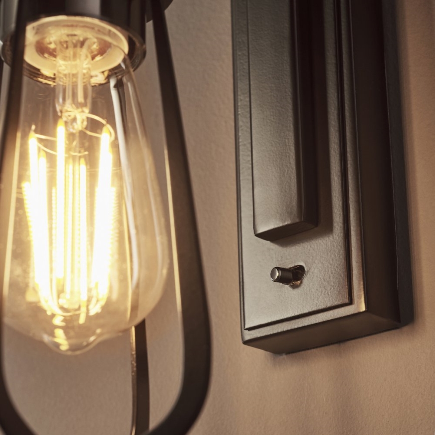 Endon 80950 - Zidna svjetiljka URBAN 1xE27/6W/230V crna